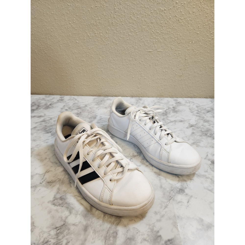 Adidas Womens 8 White Sneakers Grand Court EE7968 Three Stripe Casual Shoes‎